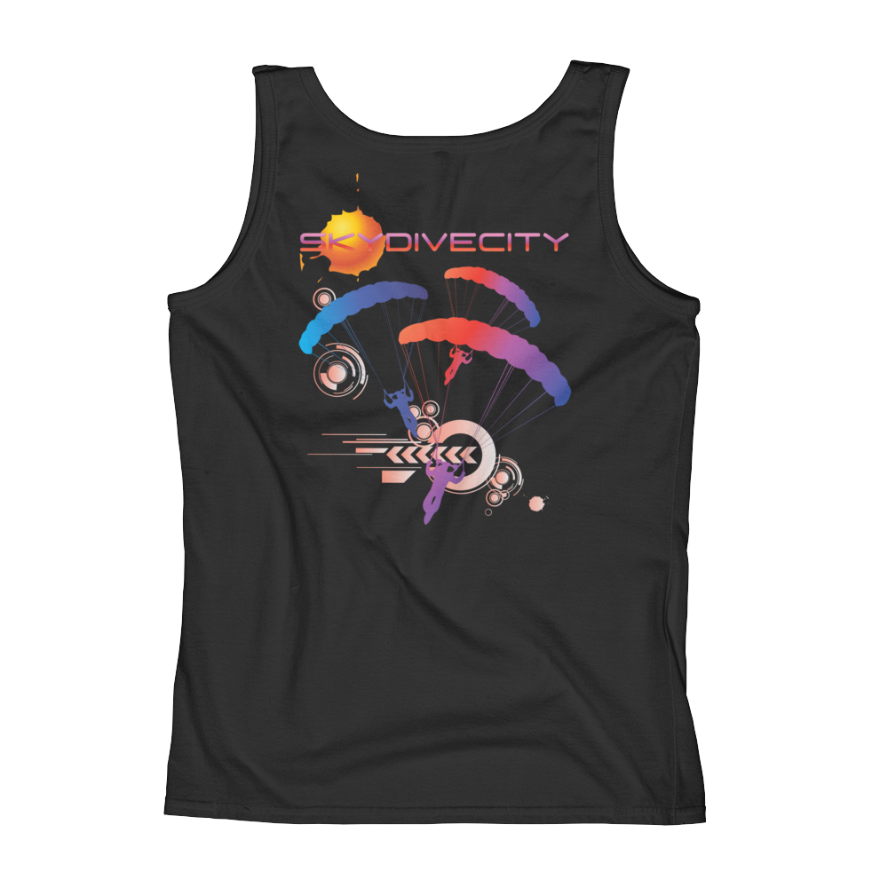 Skydiving T-shirts Ladies' Tank - Skydive City - Sunset, Tanks, Skydiving Apparel, Skydiving Apparel, Skydiving Apparel, Skydiving Gear, Olympics, T-Shirts, Skydive Chicago, Skydive City, Skydive Perris, Drop Zone Apparel, USPA, united states parachute association, Freefly, BASE, World Record,