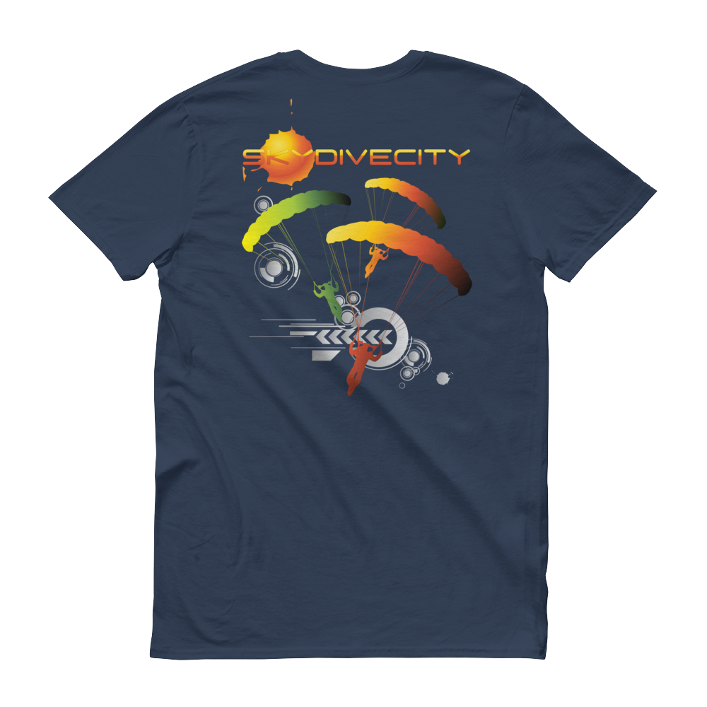 Skydiving T-shirts Skydive City - Sunrise - Men`s Colored T-Shirts, Men's Colored Tees, Skydiving Apparel, Skydiving Apparel, Skydiving Apparel, Skydiving Gear, Olympics, T-Shirts, Skydive Chicago, Skydive City, Skydive Perris, Drop Zone Apparel, USPA, united states parachute association, Freefly, BASE, World Record,