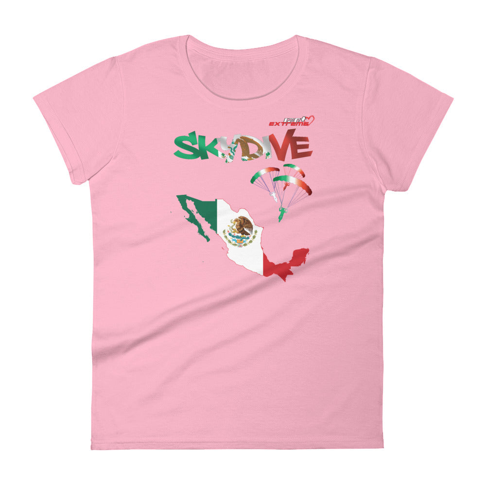 Skydiving T-shirts - Skydive All World - MEXICO - Ladies' Tee -, Shirts, Skydiving Apparel, Skydiving Apparel, Skydiving Apparel, Skydiving Gear, Olympics, T-Shirts, Skydive Chicago, Skydive City, Skydive Perris, Drop Zone Apparel, USPA, united states parachute association, Freefly, BASE, World Record,