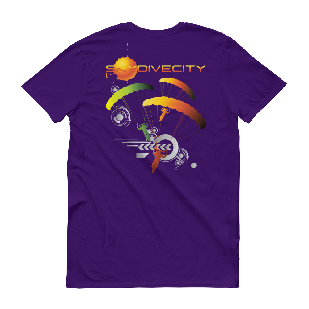 Skydiving T-shirts Skydive City - Sunrise - Men`s Colored T-Shirts, Men's Colored Tees, Skydiving Apparel, Skydiving Apparel, Skydiving Apparel, Skydiving Gear, Olympics, T-Shirts, Skydive Chicago, Skydive City, Skydive Perris, Drop Zone Apparel, USPA, united states parachute association, Freefly, BASE, World Record,