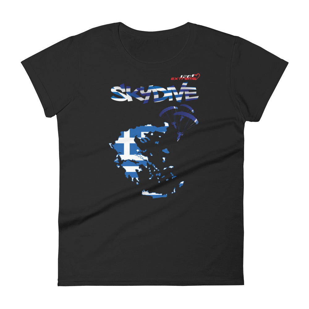 Skydiving T-shirts - Skydive All World - GREECE - Ladies' Tee -, Shirts, Skydiving Apparel, Skydiving Apparel, Skydiving Apparel, Skydiving Gear, Olympics, T-Shirts, Skydive Chicago, Skydive City, Skydive Perris, Drop Zone Apparel, USPA, united states parachute association, Freefly, BASE, World Record,