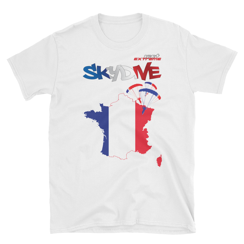 Skydiving T-shirts - Skydive World - FRANCE - Cotton Tee -, Shirts, Skydiving Apparel, Skydiving Apparel, Skydiving Apparel, Skydiving Gear, Olympics, T-Shirts, Skydive Chicago, Skydive City, Skydive Perris, Drop Zone Apparel, USPA, united states parachute association, Freefly, BASE, World Record,