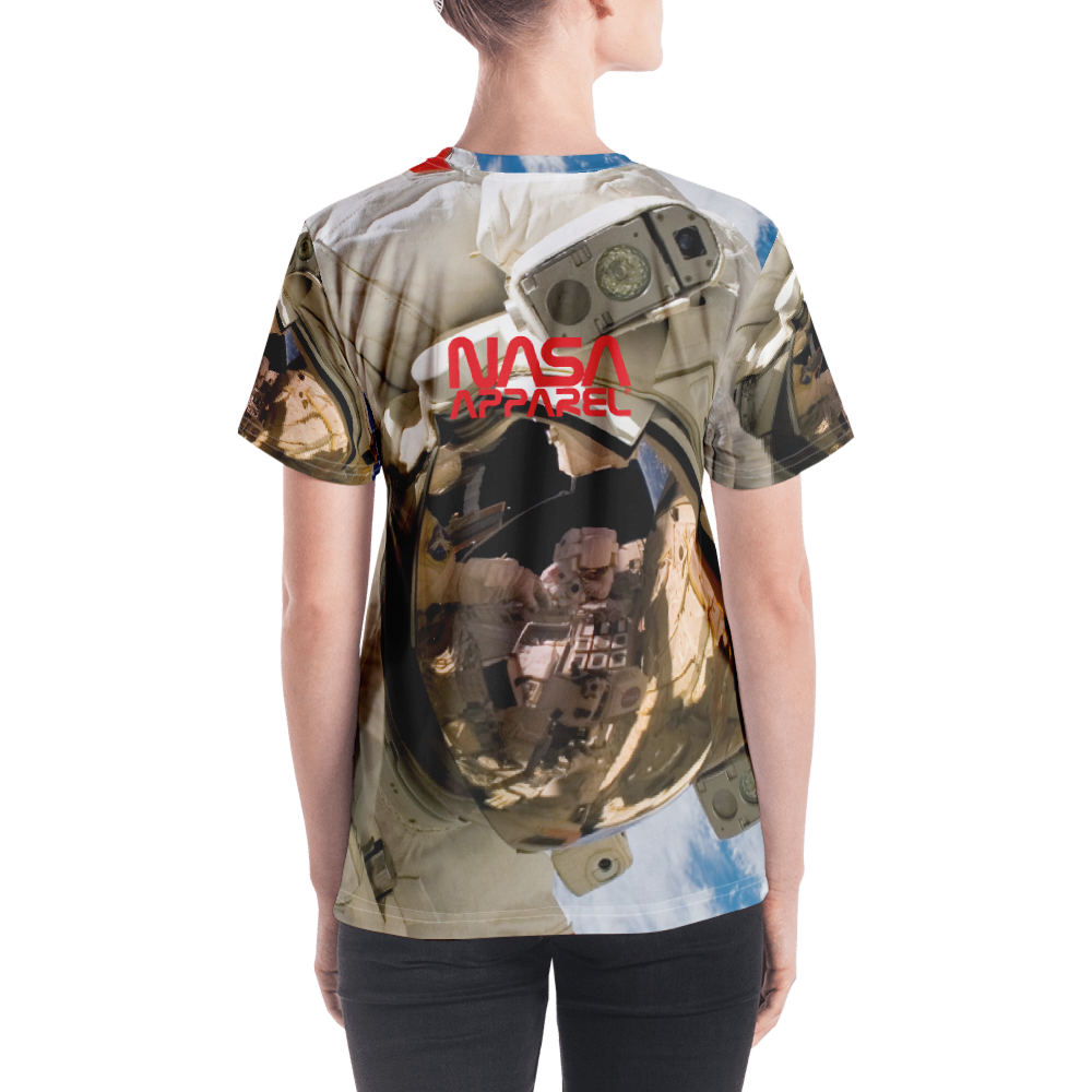 Skydiving T-shirts NASA - Astronaut - USA - Women's sublimation t-shirt, T-shirt, Skydiving Apparel, Skydiving Apparel, Skydiving Apparel, Skydiving Gear, Olympics, T-Shirts, Skydive Chicago, Skydive City, Skydive Perris, Drop Zone Apparel, USPA, united states parachute association, Freefly, BASE, World Record,