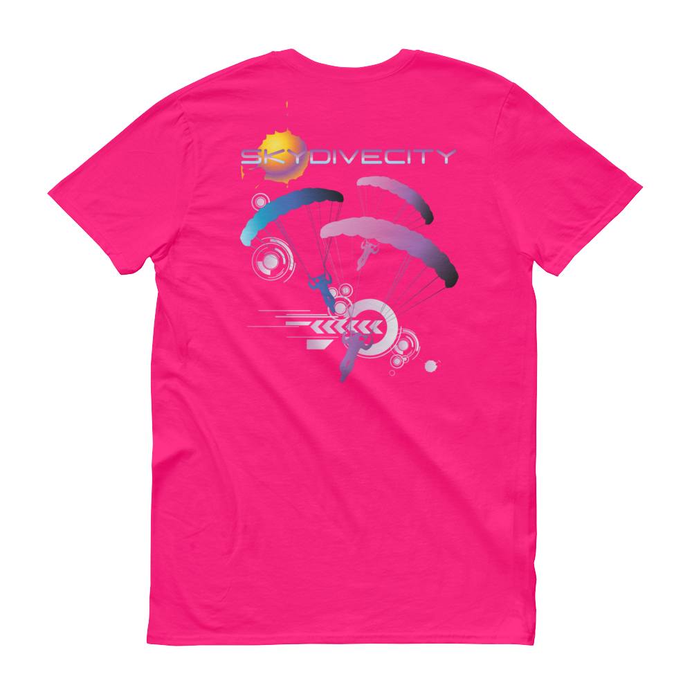 Skydiving T-shirts Skydive City - Flamingo - Men`s Colored T-Shirts, Men's Colored Tees, Skydiving Apparel, Skydiving Apparel, Skydiving Apparel, Skydiving Gear, Olympics, T-Shirts, Skydive Chicago, Skydive City, Skydive Perris, Drop Zone Apparel, USPA, united states parachute association, Freefly, BASE, World Record,