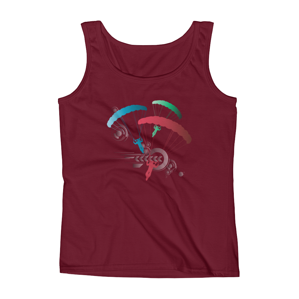 Skydiving T-shirts Ladies' Tank - Skydive Competition, Tanks, Skydiving Apparel, Skydiving Apparel, Skydiving Apparel, Skydiving Gear, Olympics, T-Shirts, Skydive Chicago, Skydive City, Skydive Perris, Drop Zone Apparel, USPA, united states parachute association, Freefly, BASE, World Record,