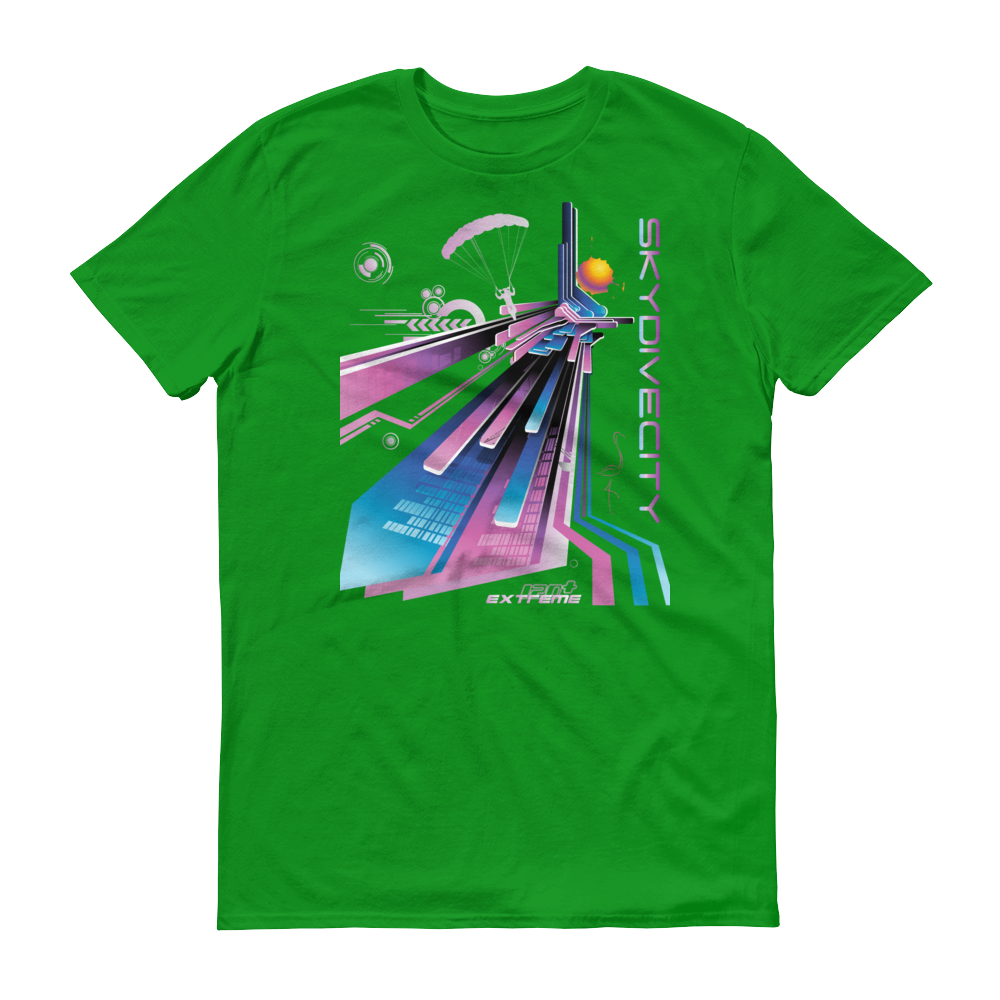 Skydiving T-shirts Skydive City - Flamingo - Men`s Colored T-Shirts, Men's Colored Tees, Skydiving Apparel, Skydiving Apparel, Skydiving Apparel, Skydiving Gear, Olympics, T-Shirts, Skydive Chicago, Skydive City, Skydive Perris, Drop Zone Apparel, USPA, united states parachute association, Freefly, BASE, World Record,