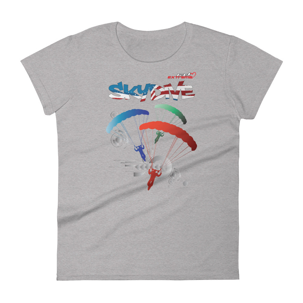 Skydiving T-shirts - Skydive Around - AMERICA - Ladies' Tee, Shirts, Skydiving Apparel, Skydiving Apparel, Skydiving Apparel, Skydiving Gear, Olympics, T-Shirts, Skydive Chicago, Skydive City, Skydive Perris, Drop Zone Apparel, USPA, united states parachute association, Freefly, BASE, World Record,