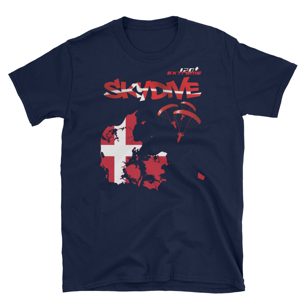 Skydiving T-shirts - Skydive World - DENMARK - Cotton Tee -, Shirts, Skydiving Apparel, Skydiving Apparel, Skydiving Apparel, Skydiving Gear, Olympics, T-Shirts, Skydive Chicago, Skydive City, Skydive Perris, Drop Zone Apparel, USPA, united states parachute association, Freefly, BASE, World Record,