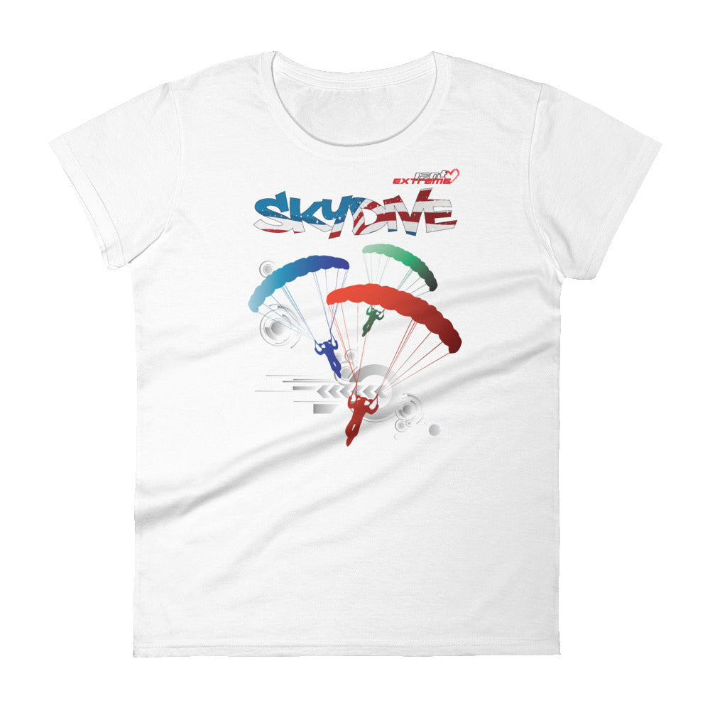 Skydiving T-shirts - Skydive Around - AMERICA - Ladies' Tee, Shirts, Skydiving Apparel, Skydiving Apparel, Skydiving Apparel, Skydiving Gear, Olympics, T-Shirts, Skydive Chicago, Skydive City, Skydive Perris, Drop Zone Apparel, USPA, united states parachute association, Freefly, BASE, World Record,