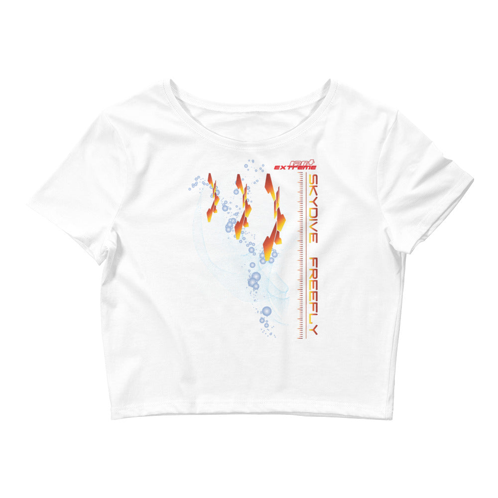 Skydiving T-shirts Women`s Crop Top - Skydive FREEFLY -, , Skydiving Apparel, Skydiving Apparel, Skydiving Apparel, Skydiving Gear, Olympics, T-Shirts, Skydive Chicago, Skydive City, Skydive Perris, Drop Zone Apparel, USPA, united states parachute association, Freefly, BASE, World Record,