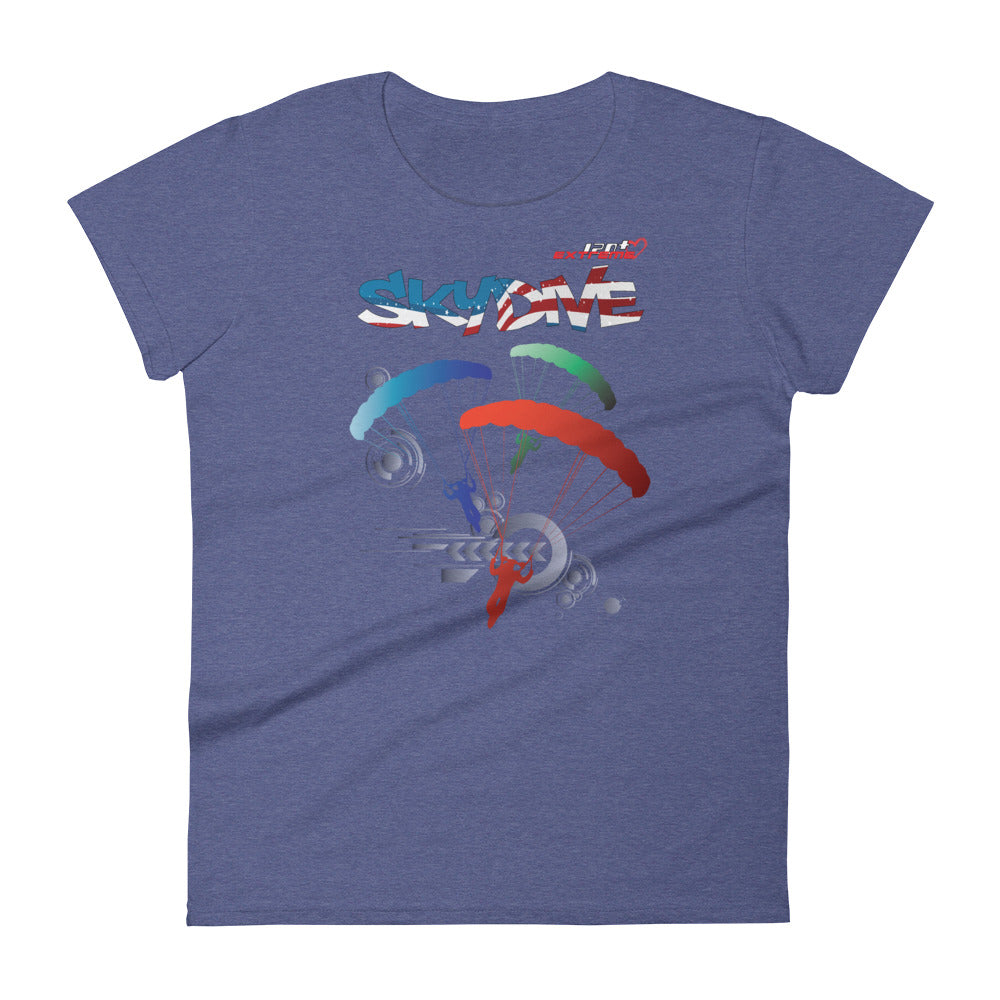 Skydiving T-shirts - Skydive Around - AMERICA - Ladies' Tee, Shirts, Skydiving Apparel, Skydiving Apparel, Skydiving Apparel, Skydiving Gear, Olympics, T-Shirts, Skydive Chicago, Skydive City, Skydive Perris, Drop Zone Apparel, USPA, united states parachute association, Freefly, BASE, World Record,