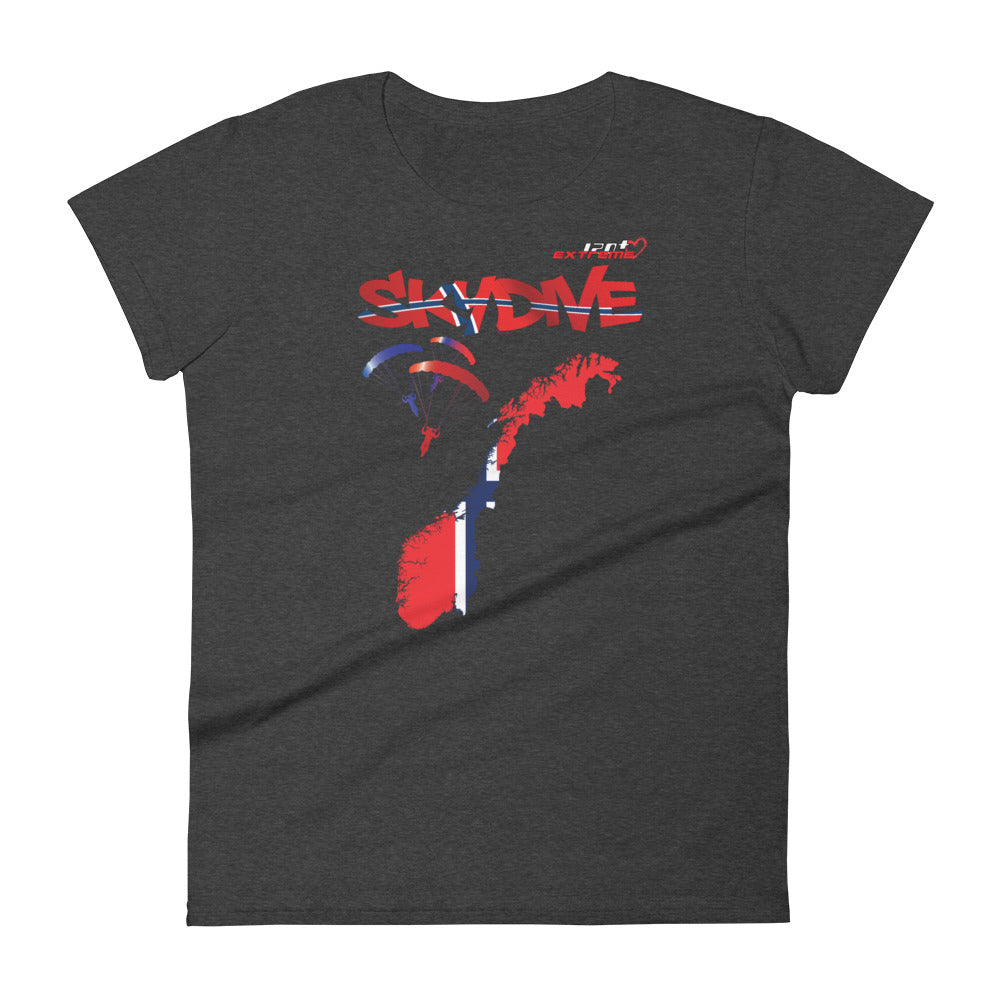 Skydiving T-shirts - Skydive All World - NORWAY - Ladies' Tee -, Shirts, Skydiving Apparel, Skydiving Apparel, Skydiving Apparel, Skydiving Gear, Olympics, T-Shirts, Skydive Chicago, Skydive City, Skydive Perris, Drop Zone Apparel, USPA, united states parachute association, Freefly, BASE, World Record,