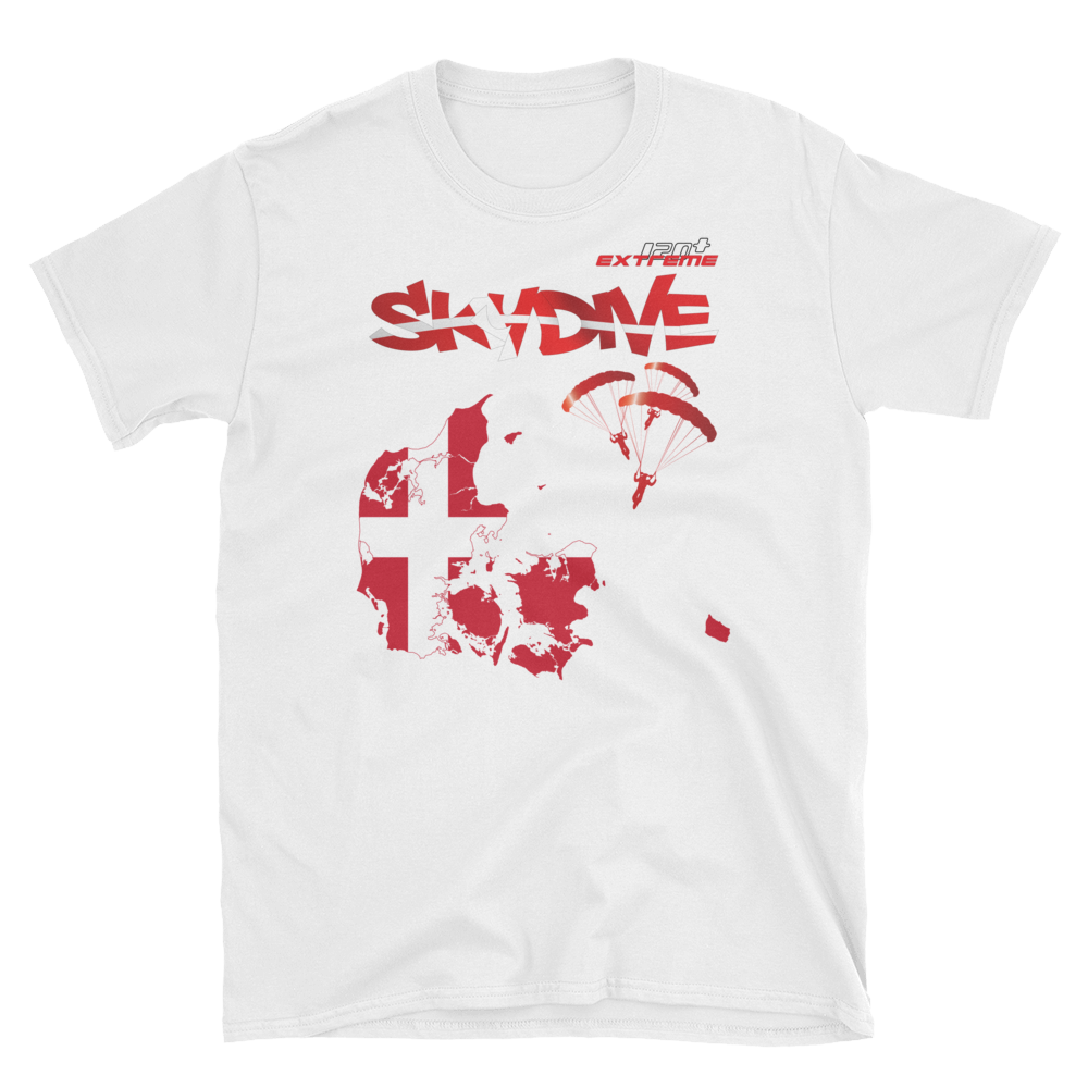 Skydiving T-shirts - Skydive World - DENMARK - Cotton Tee -, Shirts, Skydiving Apparel, Skydiving Apparel, Skydiving Apparel, Skydiving Gear, Olympics, T-Shirts, Skydive Chicago, Skydive City, Skydive Perris, Drop Zone Apparel, USPA, united states parachute association, Freefly, BASE, World Record,