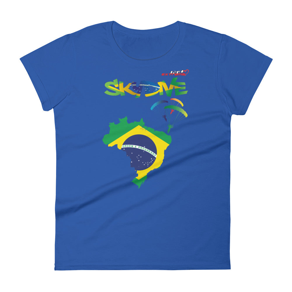 Skydiving T-shirts - Skydive All World - BRAZIL - Ladies' Tee -, Shirts, Skydiving Apparel, Skydiving Apparel, Skydiving Apparel, Skydiving Gear, Olympics, T-Shirts, Skydive Chicago, Skydive City, Skydive Perris, Drop Zone Apparel, USPA, united states parachute association, Freefly, BASE, World Record,