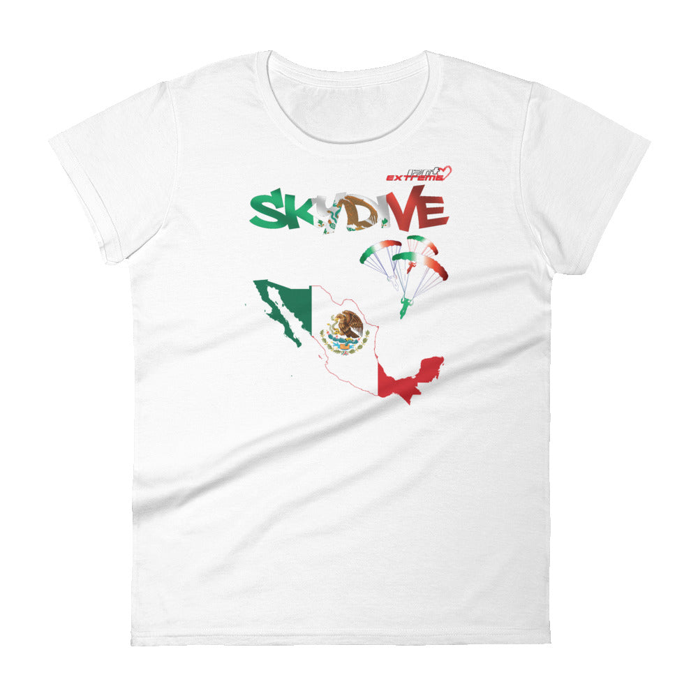 Skydiving T-shirts - Skydive All World - MEXICO - Ladies' Tee -, Shirts, Skydiving Apparel, Skydiving Apparel, Skydiving Apparel, Skydiving Gear, Olympics, T-Shirts, Skydive Chicago, Skydive City, Skydive Perris, Drop Zone Apparel, USPA, united states parachute association, Freefly, BASE, World Record,