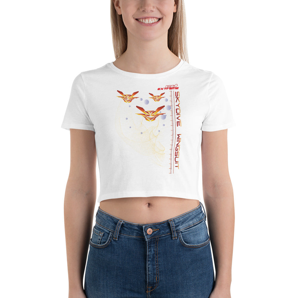 Skydiving T-shirts Women`s Crop Top - Skydive WINGSUIT -, , Skydiving Apparel, Skydiving Apparel, Skydiving Apparel, Skydiving Gear, Olympics, T-Shirts, Skydive Chicago, Skydive City, Skydive Perris, Drop Zone Apparel, USPA, united states parachute association, Freefly, BASE, World Record,