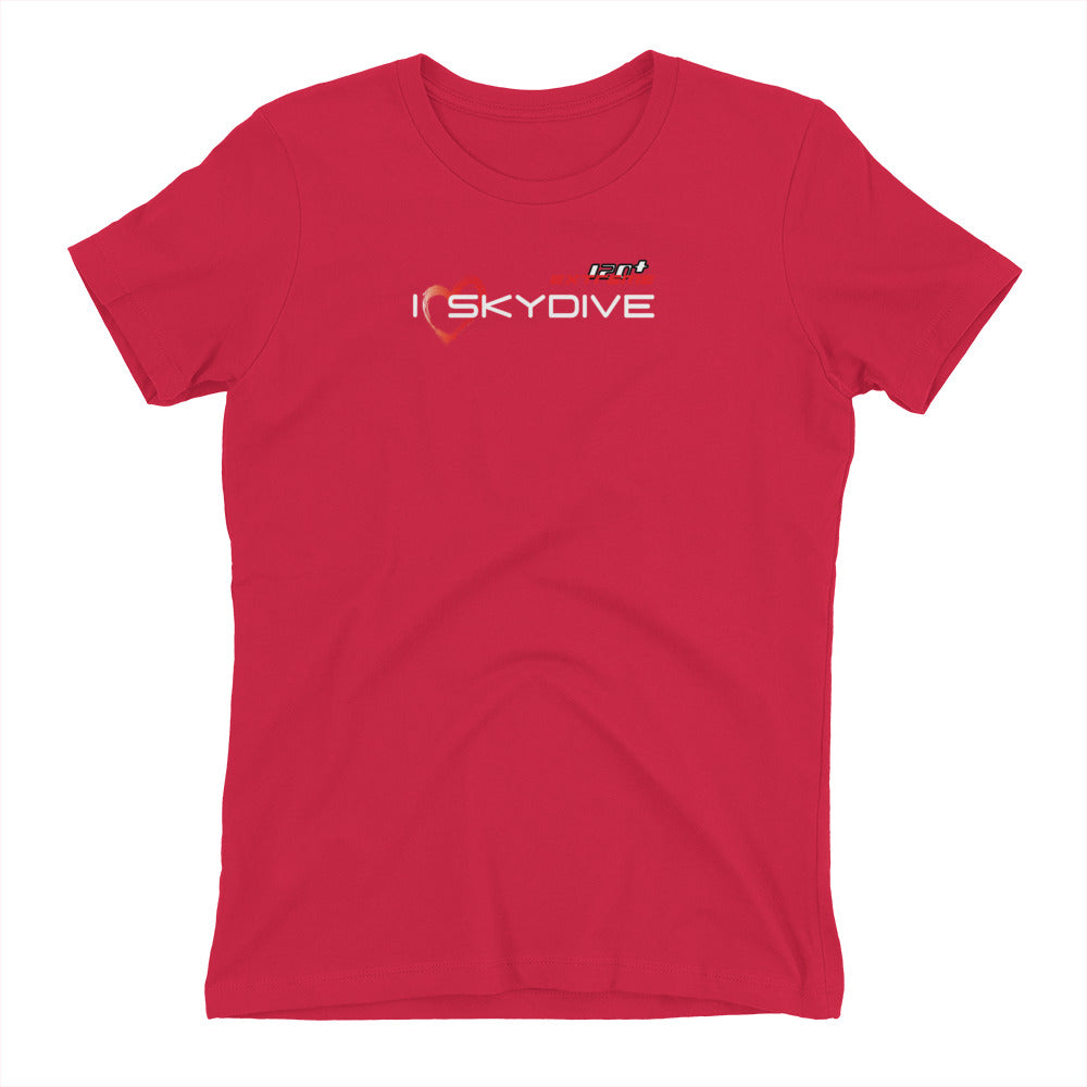 Skydiving T-shirts I ♡ Skydive - First Jump - eXtreme(RED) - Short Sleeve Women's T-shirt, RED, Skydiving Apparel, Skydiving Apparel, Skydiving Apparel, Skydiving Gear, Olympics, T-Shirts, Skydive Chicago, Skydive City, Skydive Perris, Drop Zone Apparel, USPA, united states parachute association, Freefly, BASE, World Record,