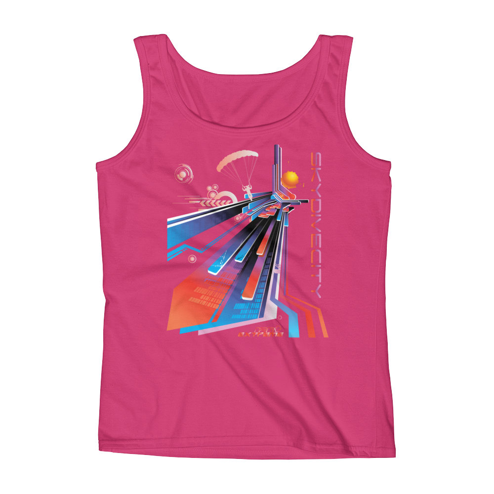 Skydiving T-shirts Ladies' Tank - Skydive City - Sunset, Tanks, Skydiving Apparel, Skydiving Apparel, Skydiving Apparel, Skydiving Gear, Olympics, T-Shirts, Skydive Chicago, Skydive City, Skydive Perris, Drop Zone Apparel, USPA, united states parachute association, Freefly, BASE, World Record,