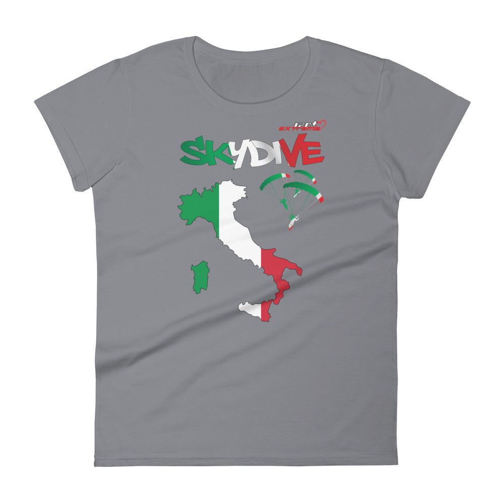 Skydiving T-shirts - Skydive All World - ITALY - Ladies' Tee -, Shirts, Skydiving Apparel, Skydiving Apparel, Skydiving Apparel, Skydiving Gear, Olympics, T-Shirts, Skydive Chicago, Skydive City, Skydive Perris, Drop Zone Apparel, USPA, united states parachute association, Freefly, BASE, World Record,