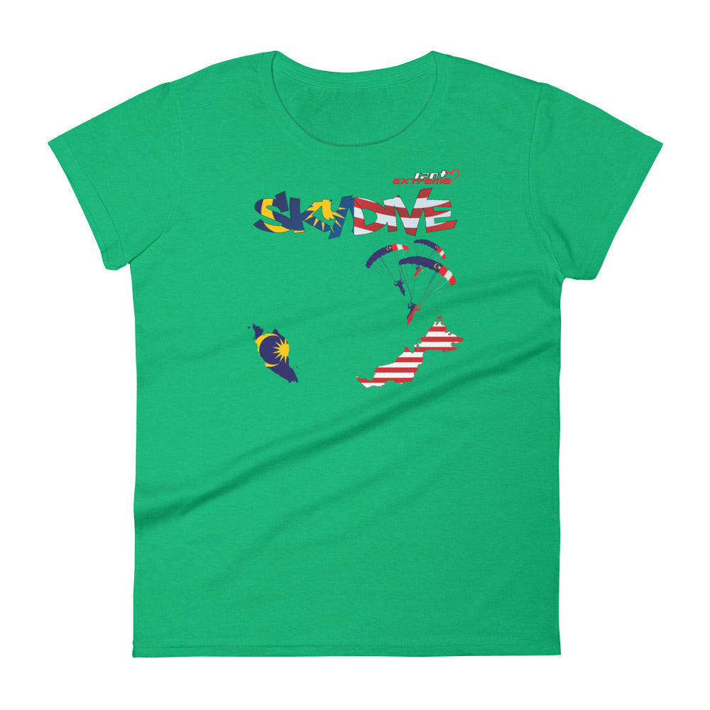 Skydiving T-shirts - Skydive All World - MALAYSIA - Ladies' Tee -, Shirts, Skydiving Apparel, Skydiving Apparel, Skydiving Apparel, Skydiving Gear, Olympics, T-Shirts, Skydive Chicago, Skydive City, Skydive Perris, Drop Zone Apparel, USPA, united states parachute association, Freefly, BASE, World Record,