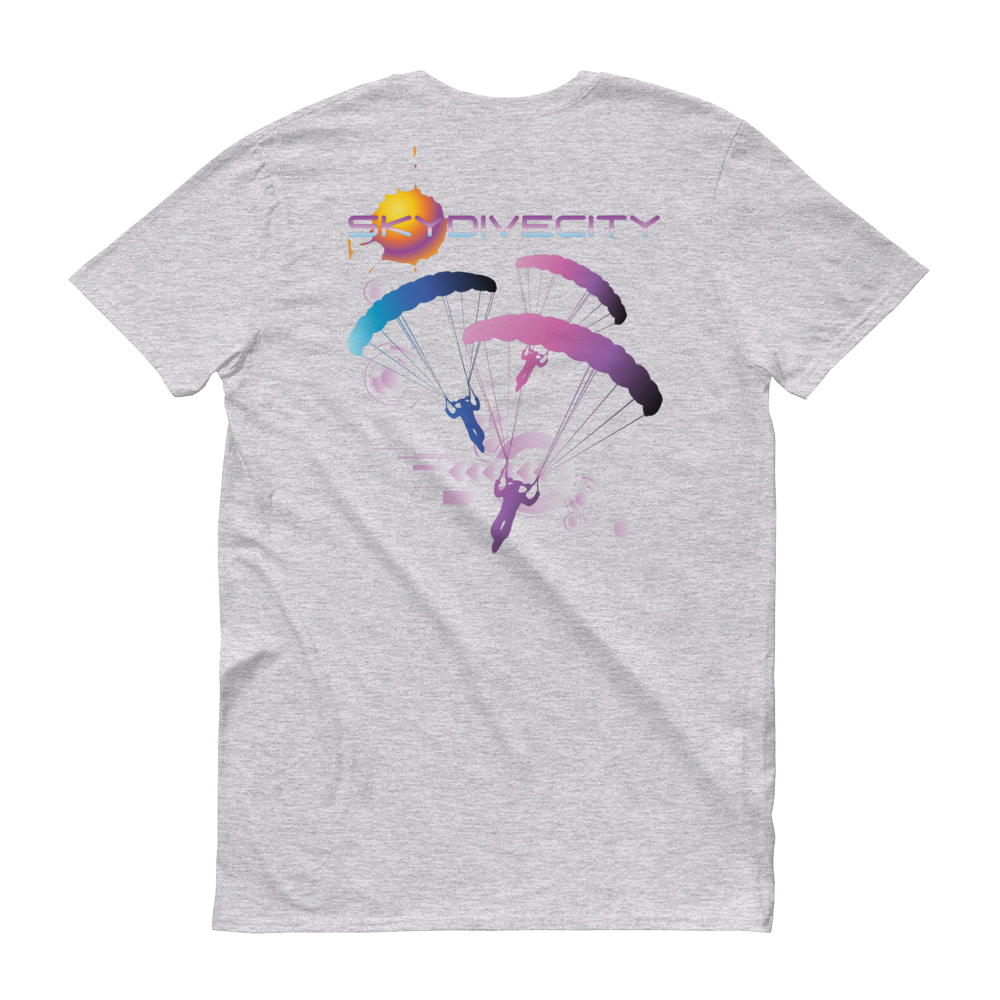 Skydiving T-shirts Skydive City - Flamingo - Men`s Colored T-Shirts, Men's Colored Tees, Skydiving Apparel, Skydiving Apparel, Skydiving Apparel, Skydiving Gear, Olympics, T-Shirts, Skydive Chicago, Skydive City, Skydive Perris, Drop Zone Apparel, USPA, united states parachute association, Freefly, BASE, World Record,