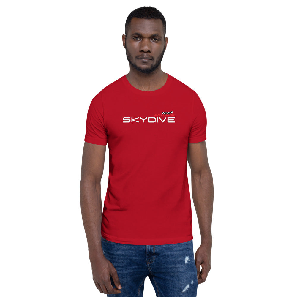 Skydiving T-shirts I ♡ Skydive - First Jump - eXtreme(RED) - Short-Sleeve Unisex T-Shirt, RED, Skydiving Apparel, Skydiving Apparel, Skydiving Apparel, Skydiving Gear, Olympics, T-Shirts, Skydive Chicago, Skydive City, Skydive Perris, Drop Zone Apparel, USPA, united states parachute association, Freefly, BASE, World Record,