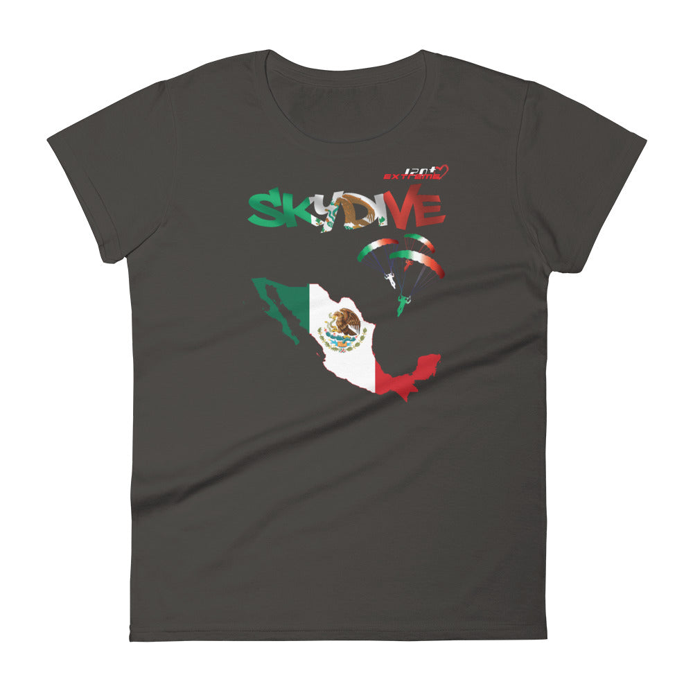 Skydiving T-shirts - Skydive All World - MEXICO - Ladies' Tee -, Shirts, Skydiving Apparel, Skydiving Apparel, Skydiving Apparel, Skydiving Gear, Olympics, T-Shirts, Skydive Chicago, Skydive City, Skydive Perris, Drop Zone Apparel, USPA, united states parachute association, Freefly, BASE, World Record,