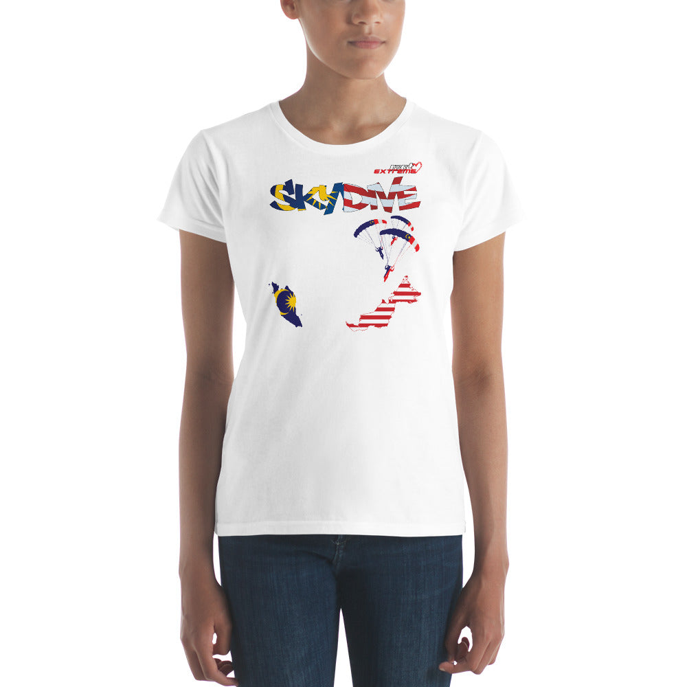 Skydiving T-shirts - Skydive All World - MALAYSIA - Ladies' Tee -, Shirts, Skydiving Apparel, Skydiving Apparel, Skydiving Apparel, Skydiving Gear, Olympics, T-Shirts, Skydive Chicago, Skydive City, Skydive Perris, Drop Zone Apparel, USPA, united states parachute association, Freefly, BASE, World Record,