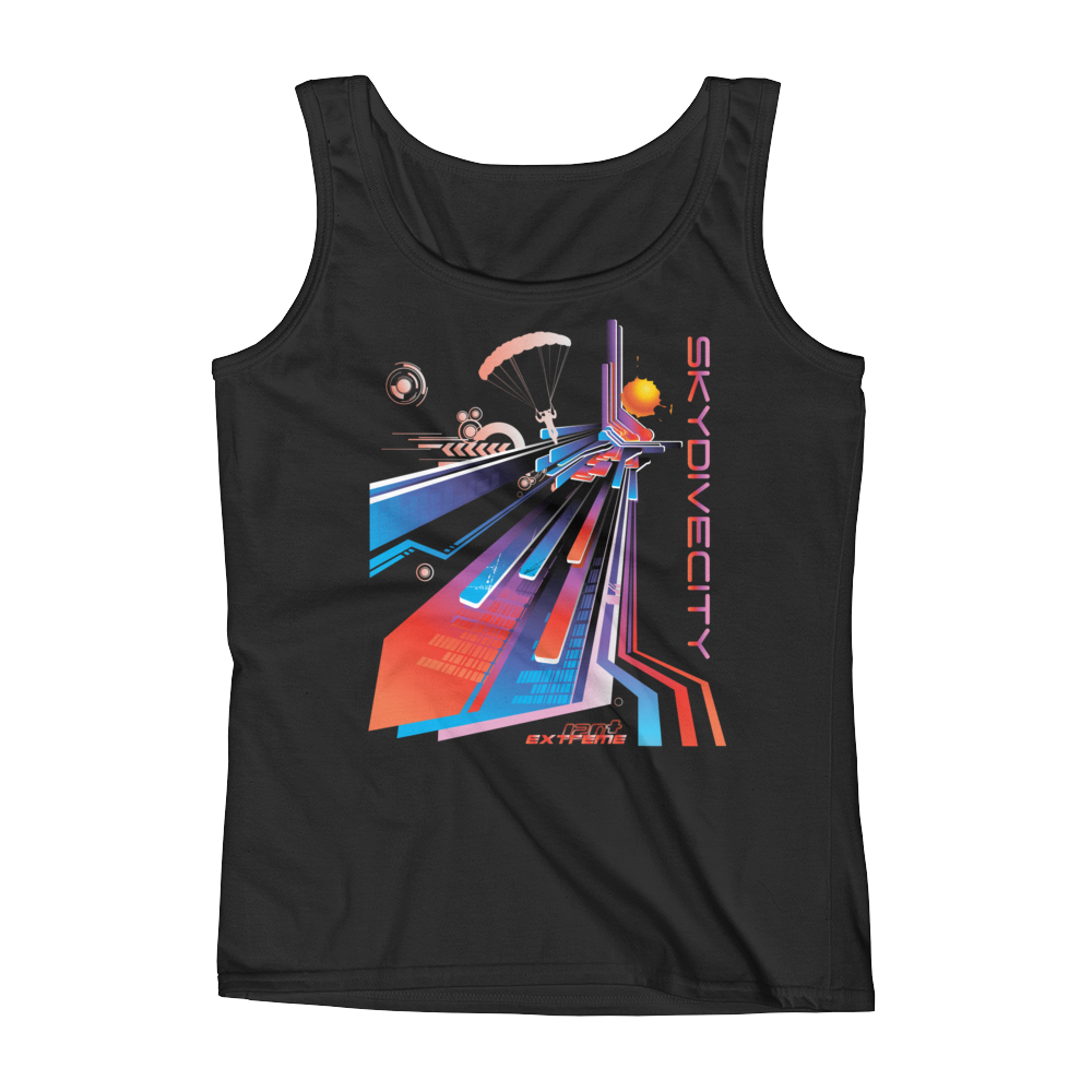 Skydiving T-shirts Ladies' Tank - Skydive City - Sunset, Tanks, Skydiving Apparel, Skydiving Apparel, Skydiving Apparel, Skydiving Gear, Olympics, T-Shirts, Skydive Chicago, Skydive City, Skydive Perris, Drop Zone Apparel, USPA, united states parachute association, Freefly, BASE, World Record,