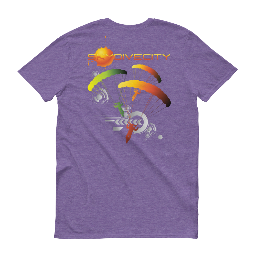 Skydiving T-shirts Skydive City - Sunrise - Men`s Colored T-Shirts, Men's Colored Tees, Skydiving Apparel, Skydiving Apparel, Skydiving Apparel, Skydiving Gear, Olympics, T-Shirts, Skydive Chicago, Skydive City, Skydive Perris, Drop Zone Apparel, USPA, united states parachute association, Freefly, BASE, World Record,