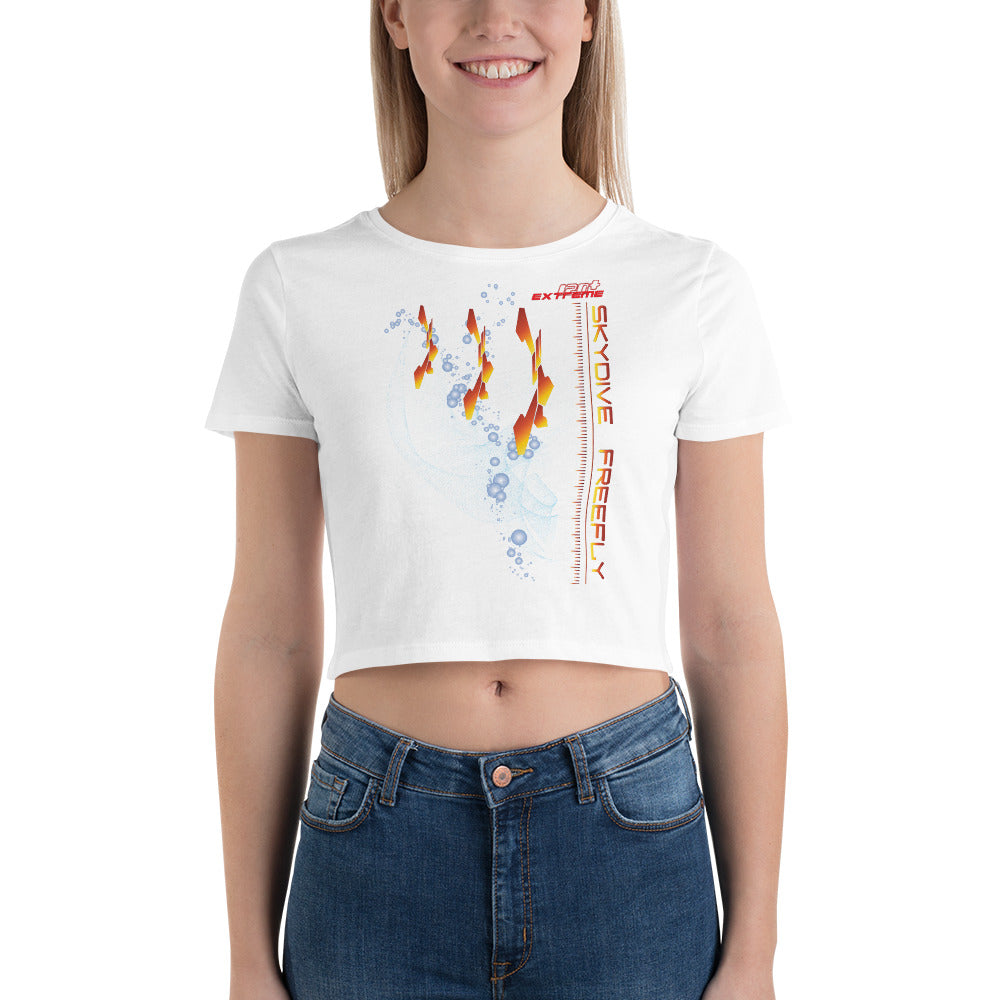 Skydiving T-shirts Women`s Crop Top - Skydive FREEFLY -, , Skydiving Apparel, Skydiving Apparel, Skydiving Apparel, Skydiving Gear, Olympics, T-Shirts, Skydive Chicago, Skydive City, Skydive Perris, Drop Zone Apparel, USPA, united states parachute association, Freefly, BASE, World Record,