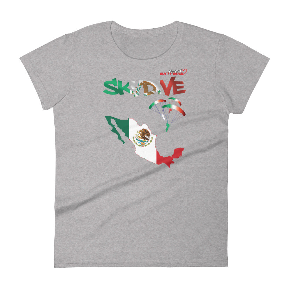 Skydiving T-shirts - Skydive All World - MEXICO - Ladies' Tee -, Shirts, Skydiving Apparel, Skydiving Apparel, Skydiving Apparel, Skydiving Gear, Olympics, T-Shirts, Skydive Chicago, Skydive City, Skydive Perris, Drop Zone Apparel, USPA, united states parachute association, Freefly, BASE, World Record,