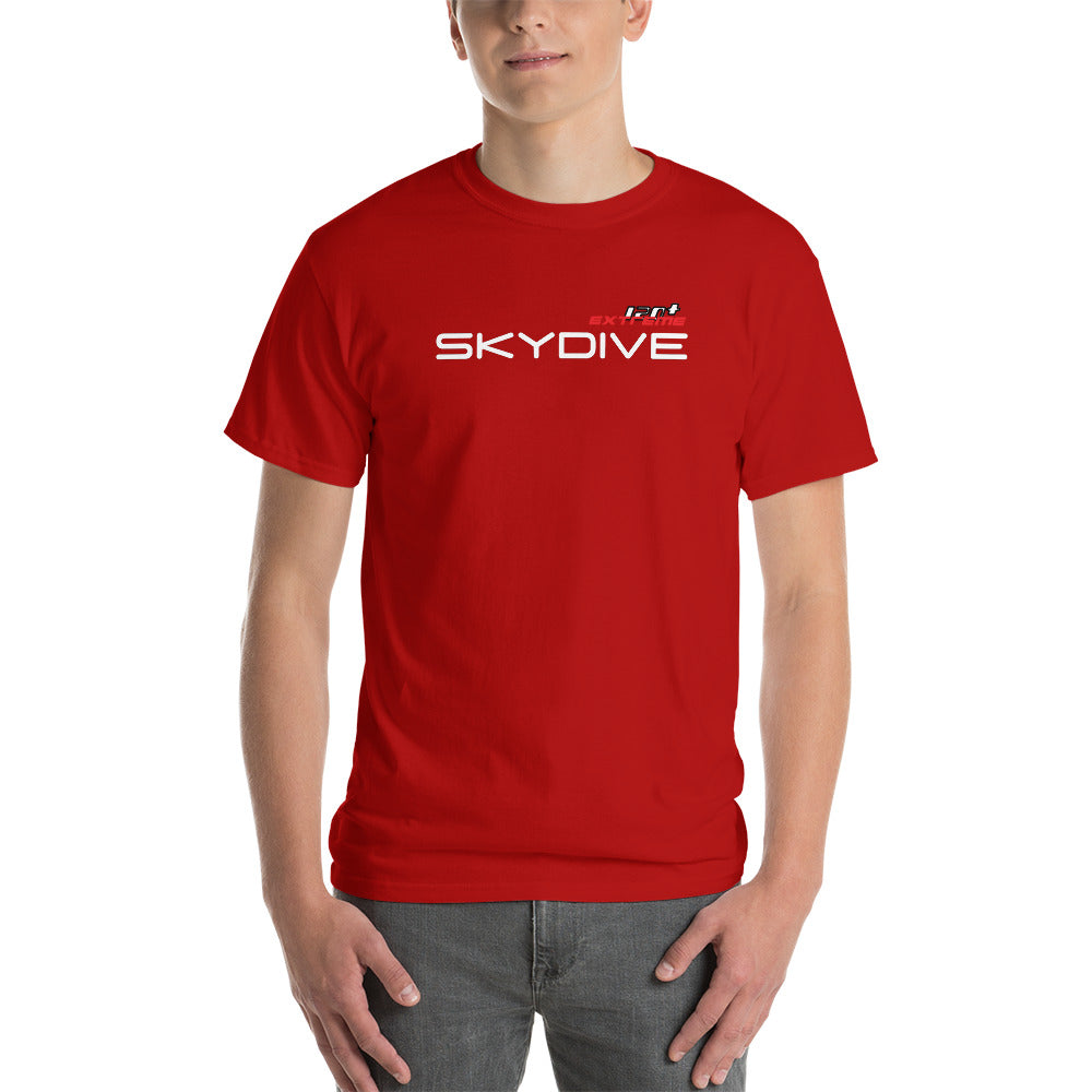 Skydiving T-shirts I ♡ Skydive - First Stupid Jump - eXtreme(RED) - Short Sleeve Men's T-shirt, RED, Skydiving Apparel, Skydiving Apparel, Skydiving Apparel, Skydiving Gear, Olympics, T-Shirts, Skydive Chicago, Skydive City, Skydive Perris, Drop Zone Apparel, USPA, united states parachute association, Freefly, BASE, World Record,