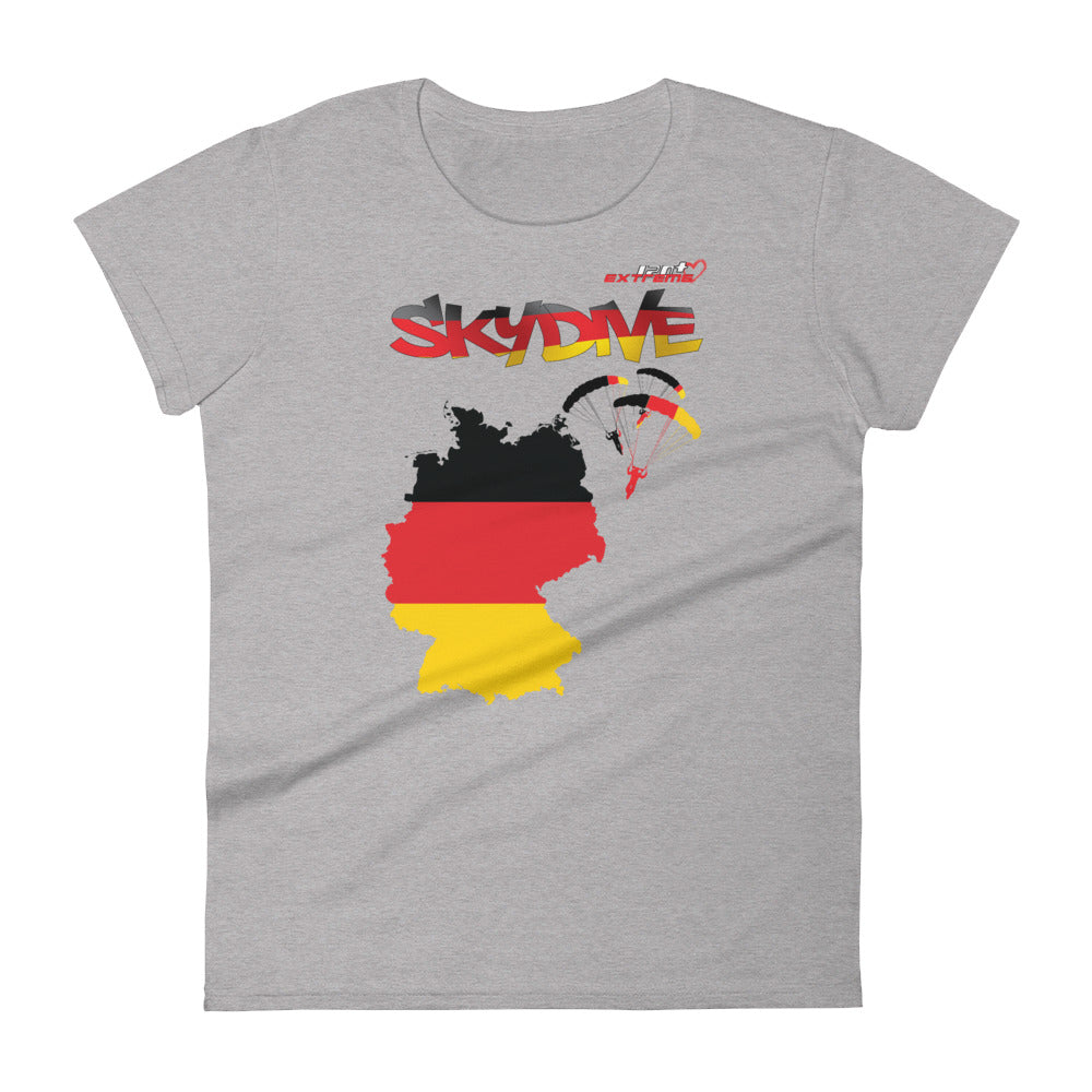 Skydiving T-shirts - Skydive All World - GERMANY - Ladies' Tee -, Shirts, Skydiving Apparel, Skydiving Apparel, Skydiving Apparel, Skydiving Gear, Olympics, T-Shirts, Skydive Chicago, Skydive City, Skydive Perris, Drop Zone Apparel, USPA, united states parachute association, Freefly, BASE, World Record,