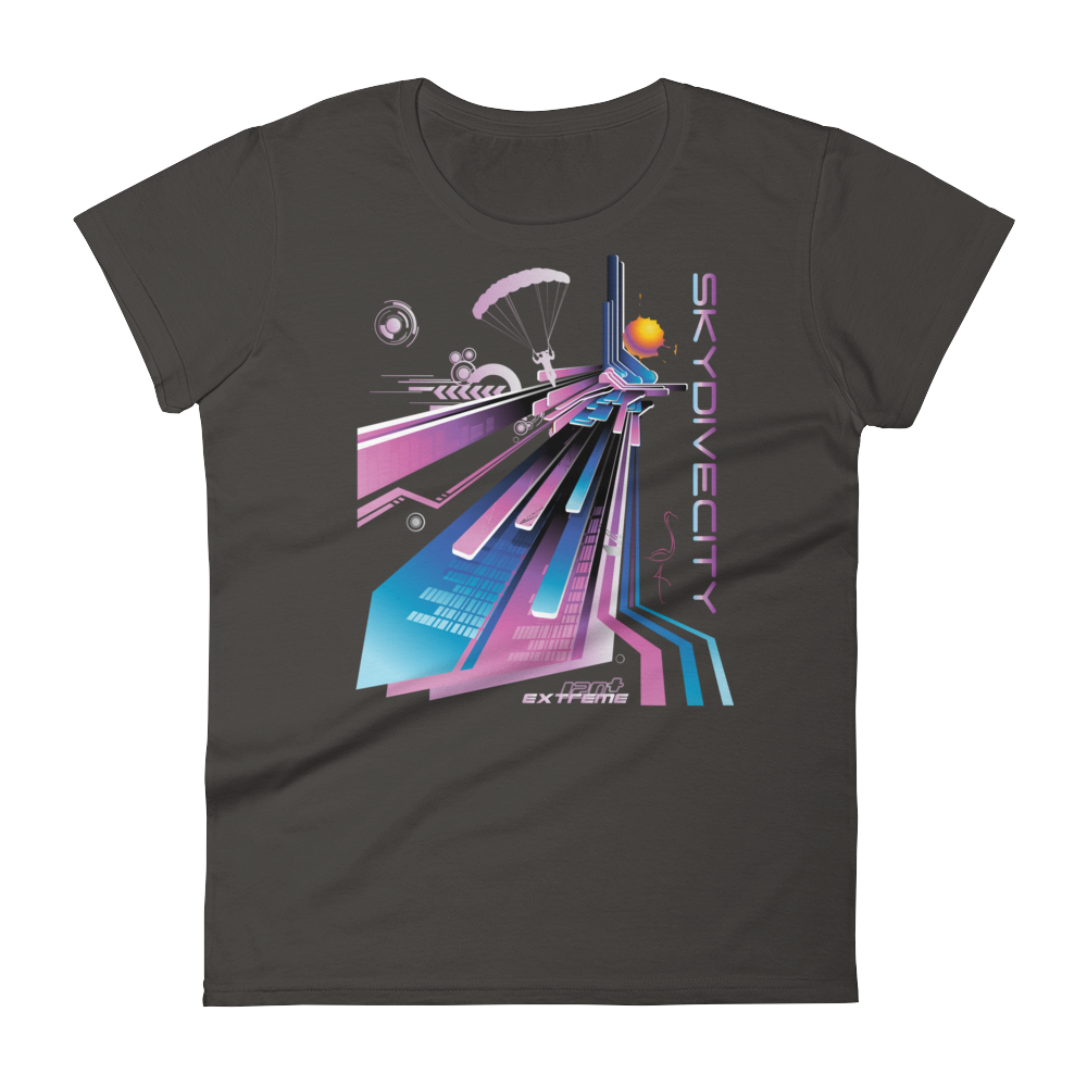 Skydiving T-shirts Skydive City - Flamingo - Women`s Colored T-Shirts, Women's Colored Tees, Skydiving Apparel, Skydiving Apparel, Skydiving Apparel, Skydiving Gear, Olympics, T-Shirts, Skydive Chicago, Skydive City, Skydive Perris, Drop Zone Apparel, USPA, united states parachute association, Freefly, BASE, World Record,