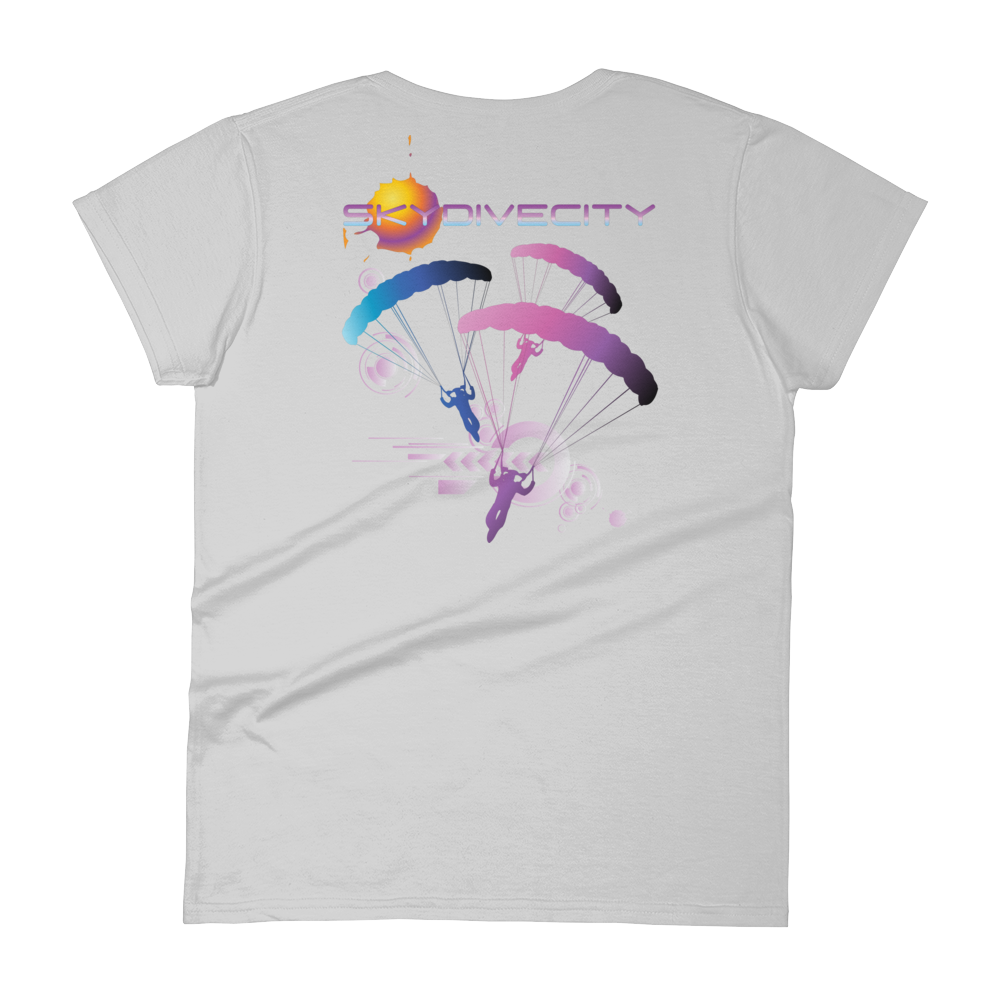 Skydiving T-shirts Skydive City - Flamingo - Women`s Colored T-Shirts, Women's Colored Tees, Skydiving Apparel, Skydiving Apparel, Skydiving Apparel, Skydiving Gear, Olympics, T-Shirts, Skydive Chicago, Skydive City, Skydive Perris, Drop Zone Apparel, USPA, united states parachute association, Freefly, BASE, World Record,