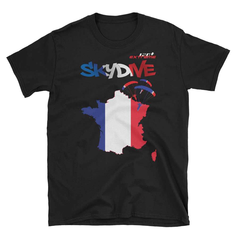 Skydiving T-shirts - Skydive World - FRANCE - Cotton Tee -, Shirts, Skydiving Apparel, Skydiving Apparel, Skydiving Apparel, Skydiving Gear, Olympics, T-Shirts, Skydive Chicago, Skydive City, Skydive Perris, Drop Zone Apparel, USPA, united states parachute association, Freefly, BASE, World Record,