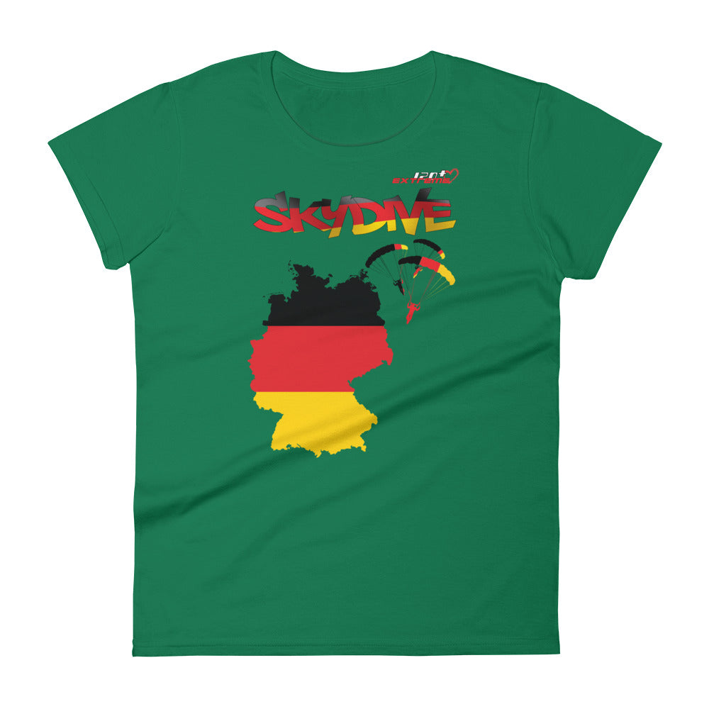 Skydiving T-shirts - Skydive All World - GERMANY - Ladies' Tee -, Shirts, Skydiving Apparel, Skydiving Apparel, Skydiving Apparel, Skydiving Gear, Olympics, T-Shirts, Skydive Chicago, Skydive City, Skydive Perris, Drop Zone Apparel, USPA, united states parachute association, Freefly, BASE, World Record,