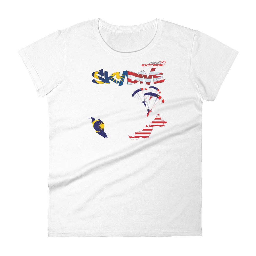 Skydiving T-shirts - Skydive All World - MALAYSIA - Ladies' Tee -, Shirts, Skydiving Apparel, Skydiving Apparel, Skydiving Apparel, Skydiving Gear, Olympics, T-Shirts, Skydive Chicago, Skydive City, Skydive Perris, Drop Zone Apparel, USPA, united states parachute association, Freefly, BASE, World Record,