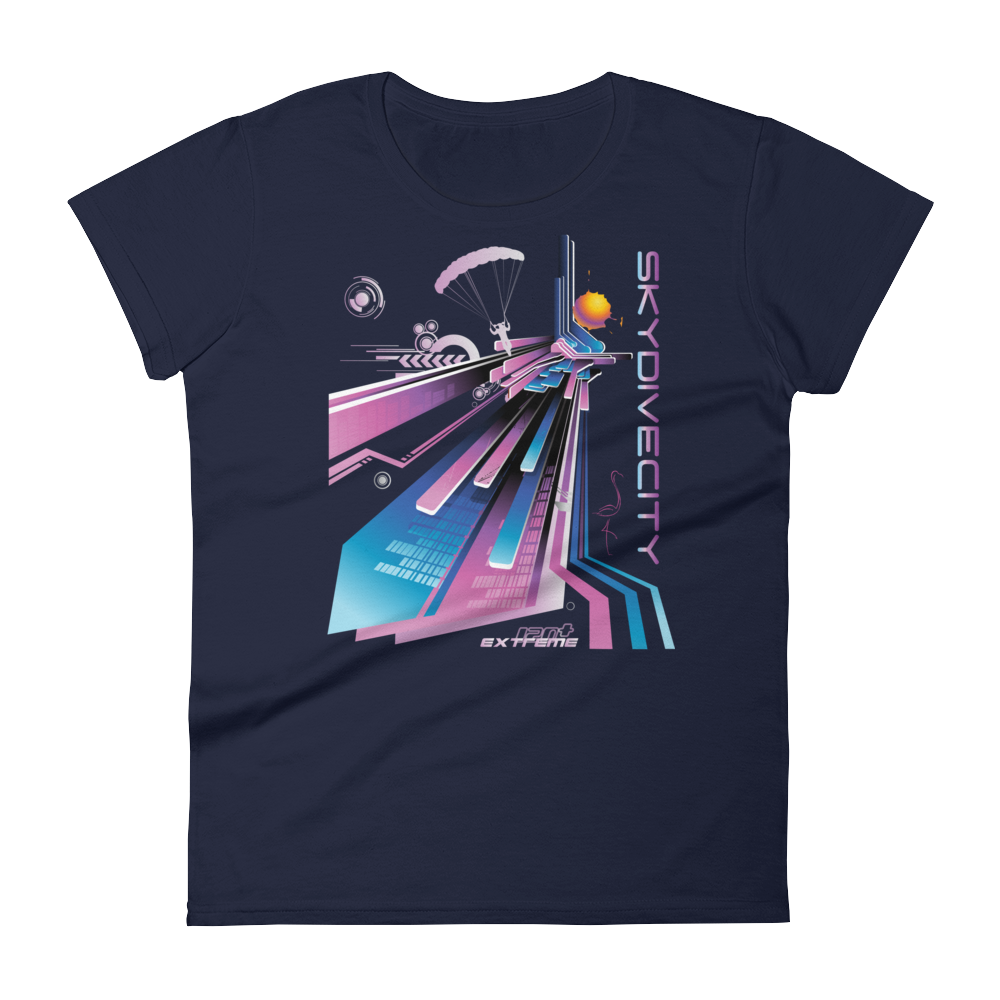 Skydiving T-shirts Skydive City - Flamingo - Women`s Colored T-Shirts, Women's Colored Tees, Skydiving Apparel, Skydiving Apparel, Skydiving Apparel, Skydiving Gear, Olympics, T-Shirts, Skydive Chicago, Skydive City, Skydive Perris, Drop Zone Apparel, USPA, united states parachute association, Freefly, BASE, World Record,