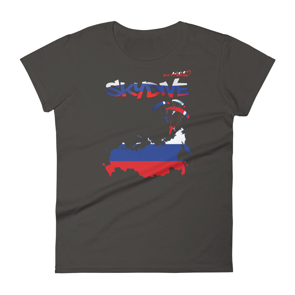 Skydiving T-shirts - Skydive All World - RUSSIA - Ladies' Tee -, Shirts, Skydiving Apparel, Skydiving Apparel, Skydiving Apparel, Skydiving Gear, Olympics, T-Shirts, Skydive Chicago, Skydive City, Skydive Perris, Drop Zone Apparel, USPA, united states parachute association, Freefly, BASE, World Record,