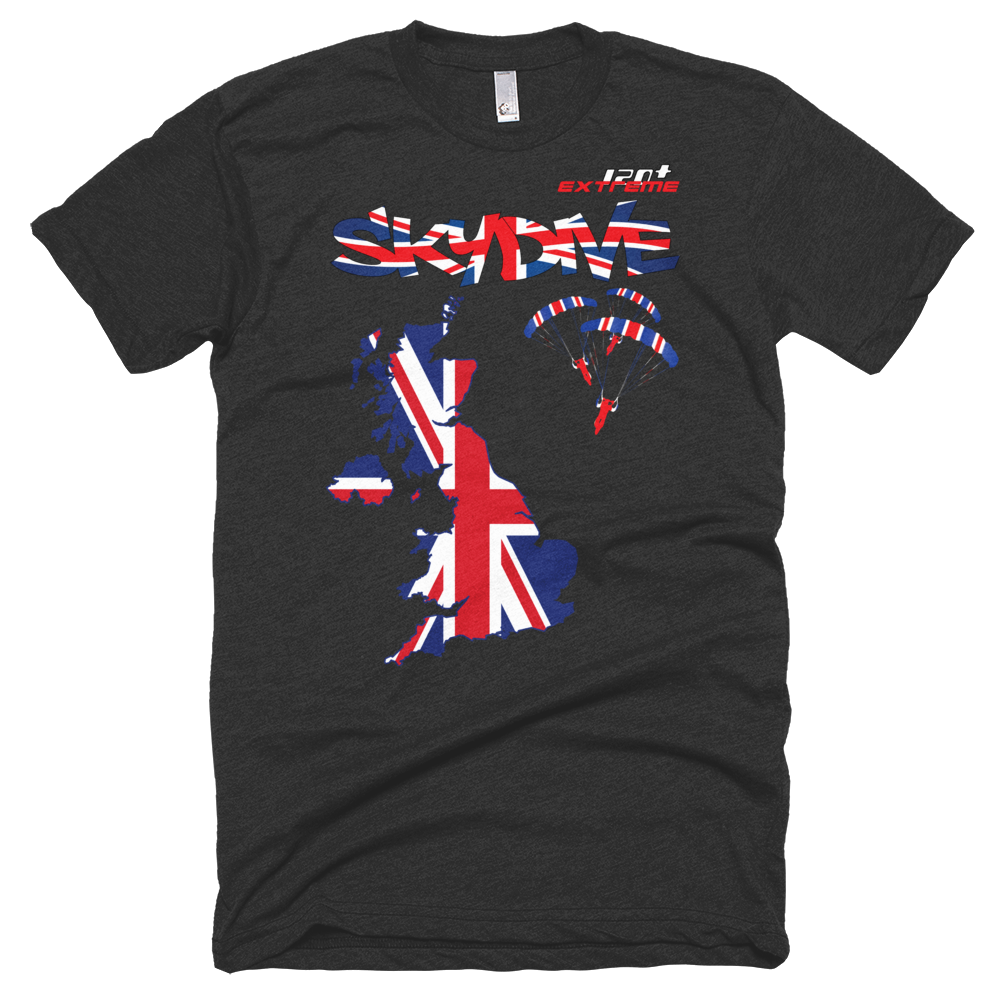 Skydiving T-shirts - Skydive All World - UK - The United Kingdom - Unisex Tee -, Shirts, Skydiving Apparel, Skydiving Apparel, Skydiving Apparel, Skydiving Gear, Olympics, T-Shirts, Skydive Chicago, Skydive City, Skydive Perris, Drop Zone Apparel, USPA, united states parachute association, Freefly, BASE, World Record,