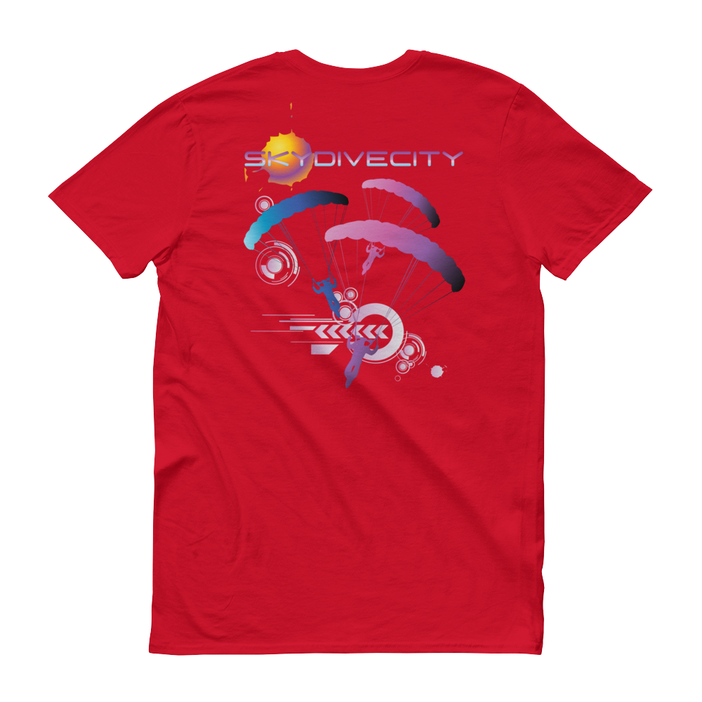 Skydiving T-shirts Skydive City - Flamingo - Men`s Colored T-Shirts, Men's Colored Tees, Skydiving Apparel, Skydiving Apparel, Skydiving Apparel, Skydiving Gear, Olympics, T-Shirts, Skydive Chicago, Skydive City, Skydive Perris, Drop Zone Apparel, USPA, united states parachute association, Freefly, BASE, World Record,