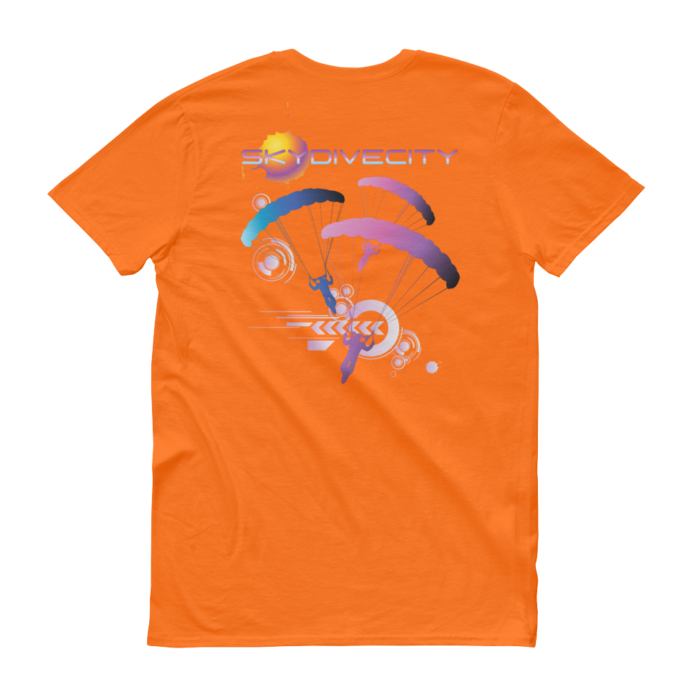 Skydiving T-shirts Skydive City - Flamingo - Men`s Colored T-Shirts, Men's Colored Tees, Skydiving Apparel, Skydiving Apparel, Skydiving Apparel, Skydiving Gear, Olympics, T-Shirts, Skydive Chicago, Skydive City, Skydive Perris, Drop Zone Apparel, USPA, united states parachute association, Freefly, BASE, World Record,