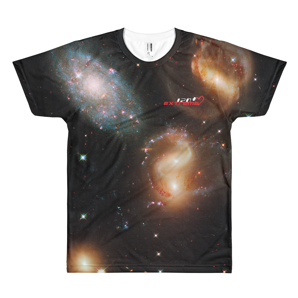 Skydiving T-shirts SPACE - Galactic wreckage in Stephan's Quintet - Men’s T-shirt, T-shirt, Skydiving Apparel, Skydiving Apparel, Skydiving Apparel, Skydiving Gear, Olympics, T-Shirts, Skydive Chicago, Skydive City, Skydive Perris, Drop Zone Apparel, USPA, united states parachute association, Freefly, BASE, World Record,