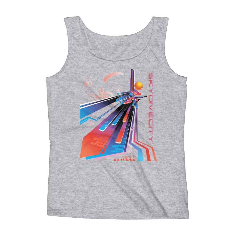 Skydiving T-shirts Ladies' Tank - Skydive City - Sunset, Tanks, Skydiving Apparel, Skydiving Apparel, Skydiving Apparel, Skydiving Gear, Olympics, T-Shirts, Skydive Chicago, Skydive City, Skydive Perris, Drop Zone Apparel, USPA, united states parachute association, Freefly, BASE, World Record,