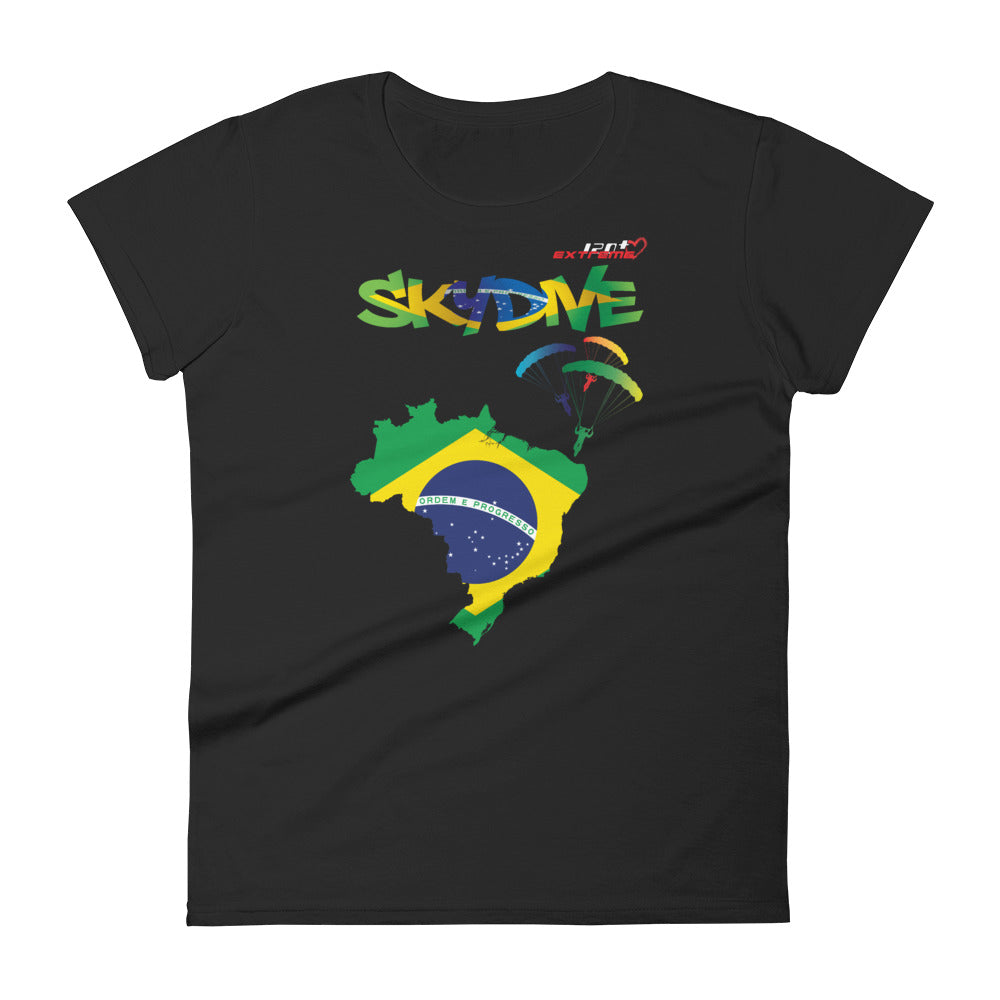 Skydiving T-shirts - Skydive All World - BRAZIL - Ladies' Tee -, Shirts, Skydiving Apparel, Skydiving Apparel, Skydiving Apparel, Skydiving Gear, Olympics, T-Shirts, Skydive Chicago, Skydive City, Skydive Perris, Drop Zone Apparel, USPA, united states parachute association, Freefly, BASE, World Record,