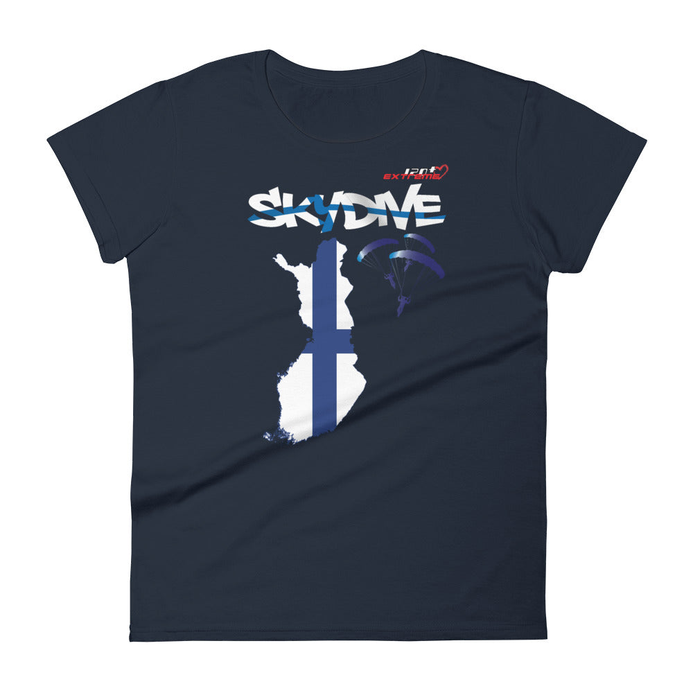 Skydiving T-shirts - Skydive All World - FINLAND - Ladies' Tee -, Shirts, Skydiving Apparel, Skydiving Apparel, Skydiving Apparel, Skydiving Gear, Olympics, T-Shirts, Skydive Chicago, Skydive City, Skydive Perris, Drop Zone Apparel, USPA, united states parachute association, Freefly, BASE, World Record,