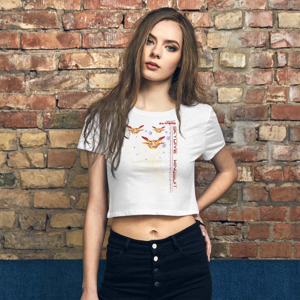 Skydiving T-shirts Women`s Crop Top - Skydive WINGSUIT -, , Skydiving Apparel, Skydiving Apparel, Skydiving Apparel, Skydiving Gear, Olympics, T-Shirts, Skydive Chicago, Skydive City, Skydive Perris, Drop Zone Apparel, USPA, united states parachute association, Freefly, BASE, World Record,