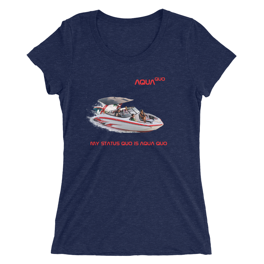 Skydiving T-shirts AquaQuo - "My Status Quo is Aqua Quo" -  Ladies' T-Shirt, , Skydiving Apparel ™, Skydiving Apparel, Skydiving Apparel, Skydiving Gear, Olympics, T-Shirts, Skydive Chicago, Skydive City, Skydive Perris, Drop Zone Apparel, USPA, united states parachute association, Freefly, BASE, World Record,